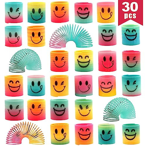 YESLUSY Regenbogenspiralen, Sprungfedern Spiralen Spielzeug, Party Mitgebsel, Lernspielzeug, Mitgebsel Kindergeburtstag Gastgeschenke, Kleine Geschenke für Kinder (30 Stück)