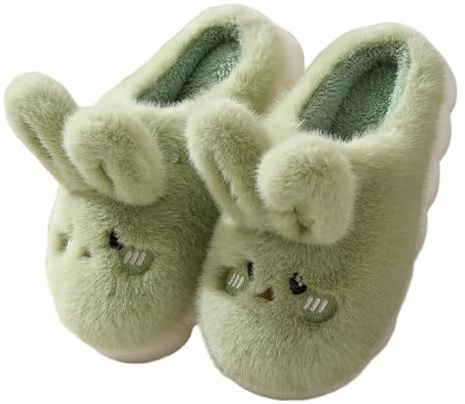 WYIKE Women's Warm Plush Bunny Animals Slippers Adult Cotton Men's Indoor non-slip Home Thick Bottom Slippers for Winter