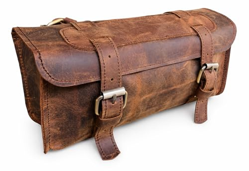 american blue Manubrio in pelle di bufalo Sella Borsa per moto Borsa per attrezzi per bicicletta Accessori da viaggio in pelle Borsa Forcella Accessori per biciclette Portabiciclette (Design no 1)