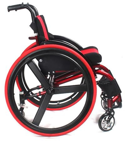 RWRAPS Sports Et Loisirs Fauteuil Roulant Grandes Roues Tout Terrain Léger Pliant Manuel Fauteuil Roulant Portable Absorbeur De Choc Chaise De Transport pour Adulte Handicapé