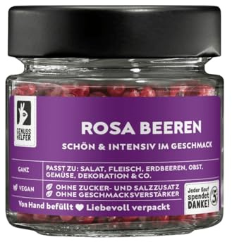 Bremer Gewürzhandel Pfeffer rot, ganz, Pfefferbeere rosa, leicht pikant, hervorragend für Salate und Gemüse, 30g im Glas