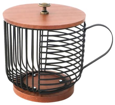 Cabilock Estante De Almacenamiento De Taza De Té Canasta De Café Cesta De Almacenamiento De Cápsulas De Café Accesorio Para Cafeteria Titular De Café Bolsa De Té Despensa De Madera