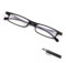 SKYWAY Ultra Dünne Faltbare Lesebrille für Herren Damen, Ultraleicht Blaues Licht Blockierend Kompakte Computerbrille, Metall und TR90 Rahmen Schwarz, 3.0
