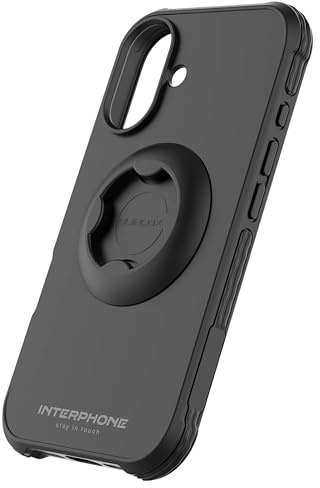 INTERPHONE Quiklox - Funda para Apple iPhone 16 Tetraforce con Enganche para Moto, Coche o Bicicleta - Sistema Modular de Liberación Rápida