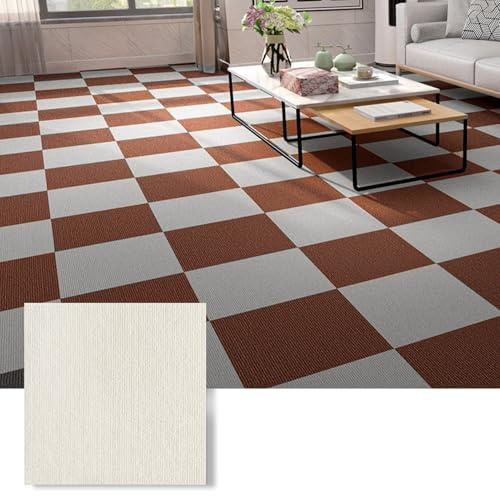 Losetas De Moqueta Autoadhesivas, Losetas De Moqueta, Autocolocadas, Duraderas, Antideslizantes, Losetas De Moqueta Resistentes, Revestimiento De Suelo Para Oficina,(Size:60*100cm,Color:blanco hueso)