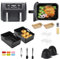 Heißluftfritteusen Zubehör für Ninja Foodi AF400EU, AF300EU, Emerio, Princess, Innsky, 7,6L/8L/9L/9,5L Dual Zone Heißluftfritteuse, Airfryer zubehör Satz (Base)