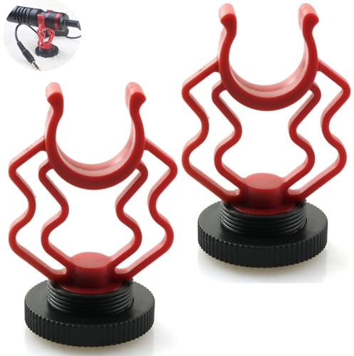 GHYJHS 2 Pcs Microphone Shock Mount Holder Steady Mic Mount Microphone Replacement Shock Mount with 1/4in Cold Shoe for Movo VXR10 Condenser Microphone