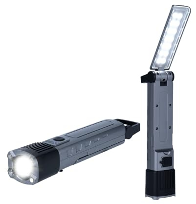 Wigearss Torcia Magnetica Ricaricabile USB Lampada da Lavoro Officina Luce LED COB Portatile