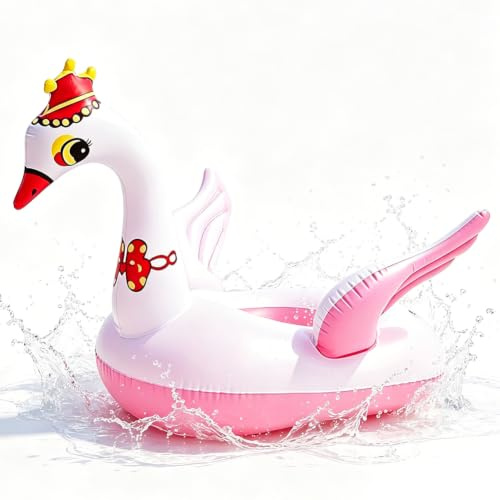 Swimming Float, Inflatable Float Ring, Safe Seat Inflatable Swimming Float, Rubber Swimming Ring for Children - White