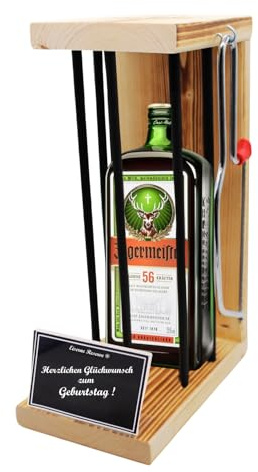 Jägermeister Geschenke Eiserne Reserve Black Edition Text s/w Herzlichen Glückwunsch zum Geburtstag Geschenkidee Kräuter Likör (1 x 0.35 l)
