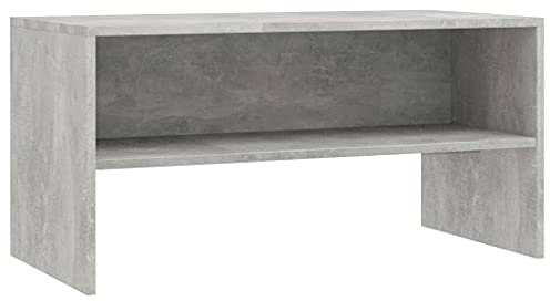 vidaXL Mueble TV Estante Mesa Baja Televisión Aparador Televisor Módulo Simple Compartimento Comedor Salón Cuarto Contrachapada Color Gris Cemento