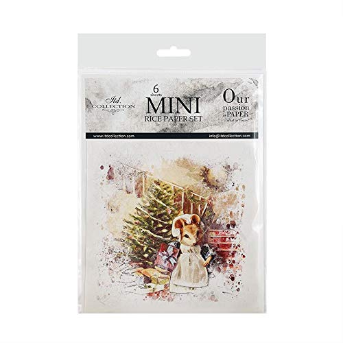 ITD Collection - Mini Papier de Riz Set de Création (6 Feuilles), Découpage de Papiers de Riz pour Le Scrapbooking et Le Bricolage, Multicolore 14,8 x 14,8 cm (RSM028)- HS code 48021000
