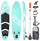 FBSPORT Aufblasbares SUP Board, Stand Up Paddling Board, Aufblasbare Stand Up Paddle Board für Stand-Up Paddling 15CM Dick, Surfbrett Kit mit Verstellbares Aluminium SUP Paddel+Pumpe(Green)