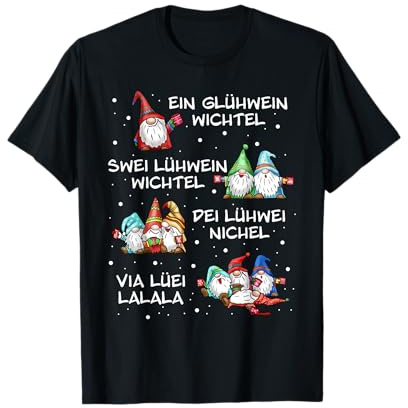 EIN Glühwein, swei Glühwein Wichtel Weihnachten Elfe lustig T-Shirt