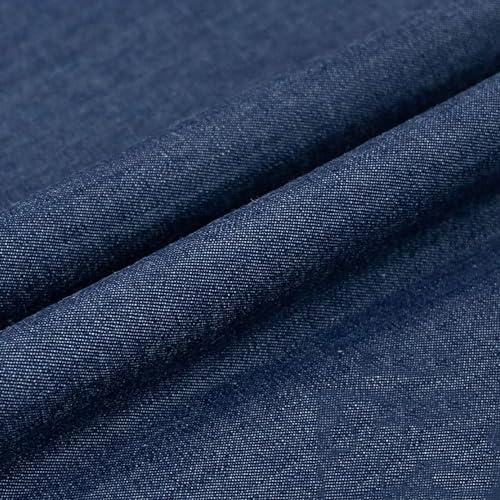 Tissu en Denim Doux Textile de Maison Matériaux D'artisanat Pour Coudre Vêtements, Jeans Populaires, Nappes, Accessoires Pour Maison Vendu au Mètre Largeur 150cm(Size:1x1.5 m,Color:Bleu foncé)