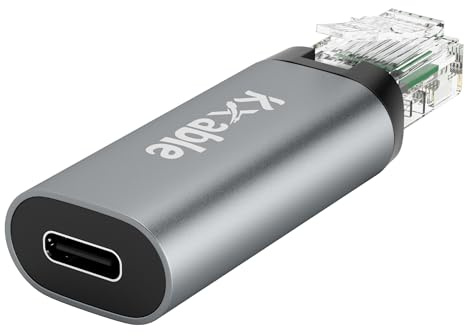 USB C to Ethernet Adapter, Type-C Female to RJ45 Male Adapter, 1Gbps Network Portable Converter, Compatible with MacBook Pro, iPad Pro, Dell XPS