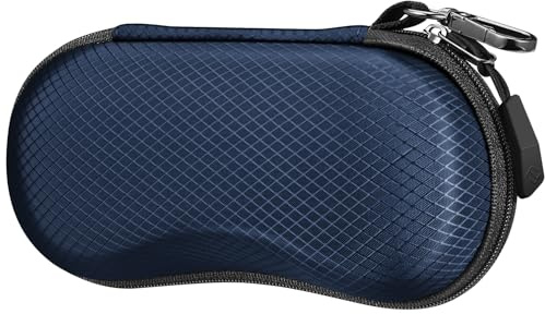 FINTIE Custodia Occhiali da Sole, Porta Rigida Occhiali da Sole in EVA con Moschettone, Portaocchiali Astuccio per Uomo Donna Ciclismo Sportivi
