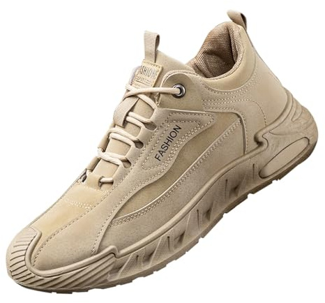 Scarpe da trekking da uomo, impermeabili, leggere, in pelle, colore nero, traspiranti, per il tempo libero, scarpe da lavoro, antiscivolo, con suola morbida, beige., 46 EU