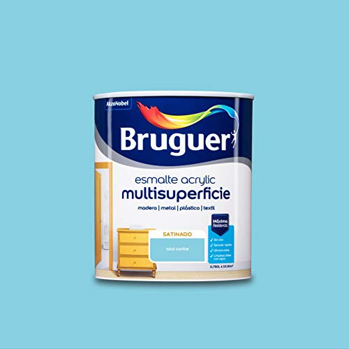 Bruguer Acrylic Multisuperficie Esmalte al agua Satinado Azul Caribe 750 ml