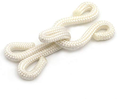 Flying Horse66 10 Sets White Covered Hook and Eye Fastenings Sewing Closure for Fur Coat Jacket (25mm)