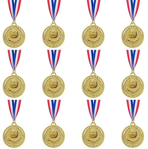 Abaokai 12 Pieces Gold Medals for Awards,1st Winner Medals for Sports, Competitions, Party, Olympic Style, 2 Inches
