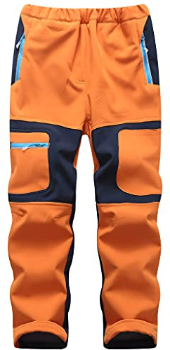 Machbaby Pantalon softshell pour enfant garçon fille avec doublure en polaire Pantalon de sport respirant chaud Pantalon de pluie Pantalon de trekking Pantalon de ski