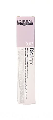 L'Oréal Professionnel DiaLight 9.02 Coloración Milkshake Rubio Muy Claro Natural Irisado Sin Amoniaco, 50ml