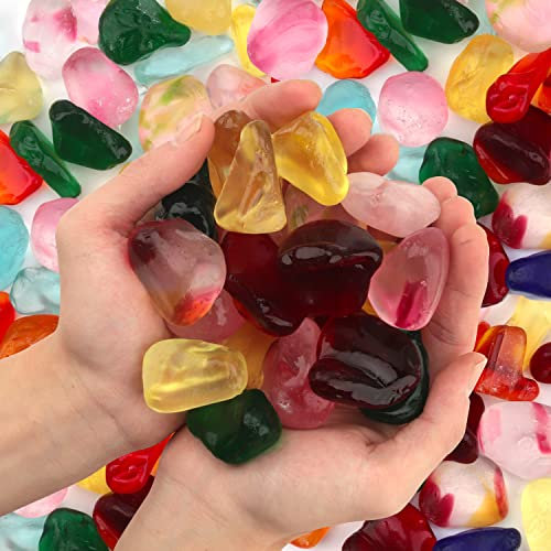 Dekorative Kristallsteine, 1.4 kg, groß, bunt, Vasenfüller, Kieselsteine, Aquarium-Kies, gemischte Farben, Sukkulenten, Kaktus, Bonsai, Gritty-Mix, Steine für Top-Dressing, Aquarium (3.8,6.1 cm)
