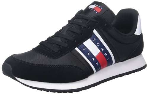 Tommy Jeans Herren Runner Sneaker Sportschuhe, Schwarz (Black), 43