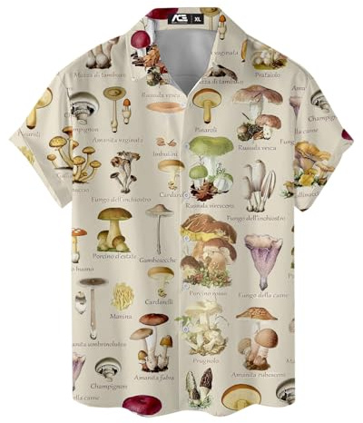 ACEPrints - Camicia hawaiana da uomo, casual, a maniche corte, con bottoni, camicia hawaiana da uomo a manica corta, XL