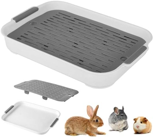 Tablett Haustier Toilette,Kaninchen Katzentoilette,Kaninchen Toiletten Töpfchen,Kleintier Katzentoilette,Kaninchenkäfig Toilette,Haustier WC Trainer,Kaninchenklo,für Chinchillas,Meerschweinchen