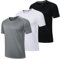 LUWELL PRO 3 Pack Mens T Shirts Gym Clothes Running ShirtsQuick Dry Sport Tops for Men UK Moisture Wicking Athletic Shirt Breathable Short Sleeve Work Tshirts Multipack(YF-UK-560-Black Grey White-L)