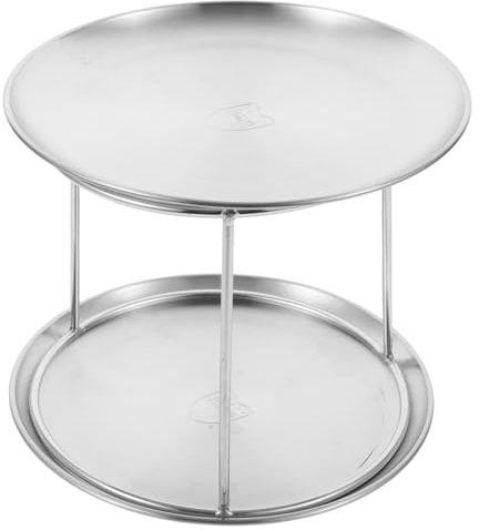 PRETYZOOM Alzatina Cucina Pesce Crudo in Acciaio Inox a Doppio, Supporto Per Di Mare Con Vassoio 16-18cm, Ideale Per Ostriche, Gamberi E Granchi, Perfetto Per Buffet E Cene in Famiglia
