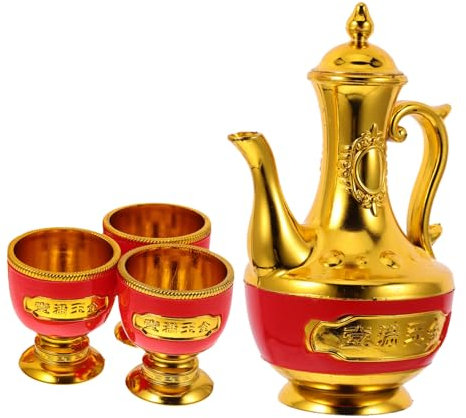 Cabilock Kettle y Copas De Ofrecimiento Para Budistas Mini Cáliz y Tazas De Agua Para y Ritualística