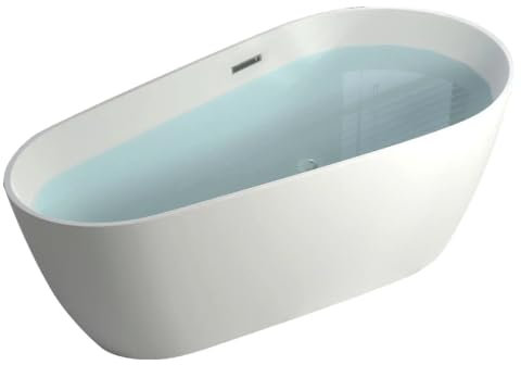 Freistehende Badewanne CHICAGO, 170 x 75 x 58 cm, Acryl, Weiß, 340L Füllmenge