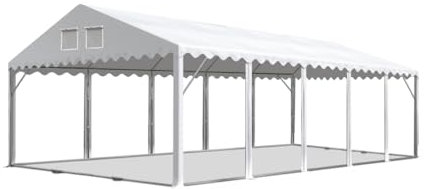 TOOLPORT Partyzelt Festzelt 5x10 m ohne Seitenteile XXL 2,6m Seitenhöhe -Zelt PVC Plane 800 N in weiß Wasserdicht