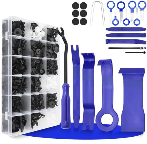KIMIGO 720PCS Outils Demontage Garniture Auto,Clips De Fixation De Voiture Universels Pour Habillage De Porte, Pinces, Parechocs, Outil Démontage Outils Pour Garnitures Panneaux Auto