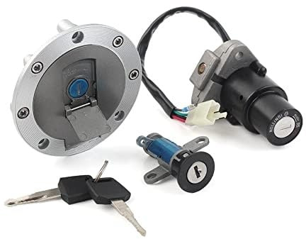 DEMULAX Interruptor de Encendido de Motocicleta, for Asiento, Cerradura, Tapa de Combustible, Juego de Llave y Cerradura, for TZR125, TZM150, TZR150, TDM850 Reemplazo de Llave de Motocicleta