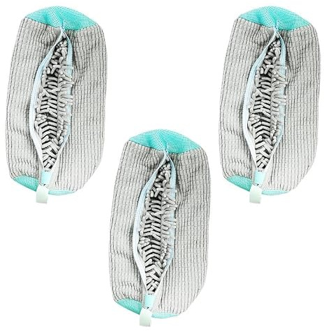 Trainers Wash Bag - Protect Your Trainers & Washing Machine - Durable Wash Bag for Trainers, Shoes & Delicates - Fits Shoe Sizes 7-11 (38-46cm) (Silver Grey,Pack of 3)