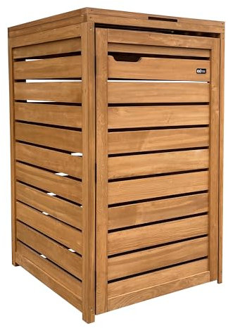 AXI Lex Cache Poubelle en Bois Marron - Abri Poubelle pour 1 conteneur - Max. 240L - Abri Poubelle Extérieur avec Excellente Ventilation