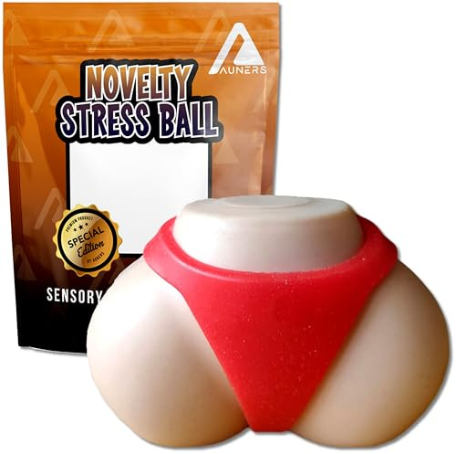 Auners - Novelty Stress Ball for Hand Wrist Grip Squeeze Exercise - Naughty Rude Joke Funny Sensory Gag Gift for Men Women Teens Her Him Secret Santa Office Christmas Stocking Filler