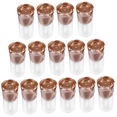 DECORNIJIA 15pcs Diy Lip Gloss Tubes with Rose Gold Caps Plastic Lip Balm Containers for Travel and Home Cosmetic Storage