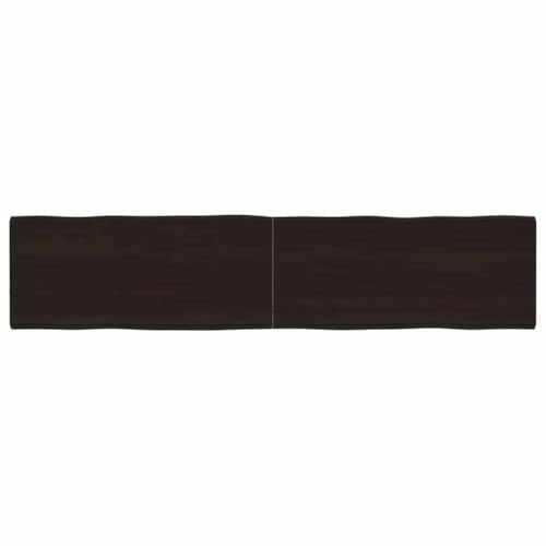 SKTQYQO Piano Tavolo Marrone Scuro 180x40x(2-4) cm in Legno Massello di Rovere Non Trattato con Finitura Scura e Bordo Vivo, Piano Sostitutivo Resistente per Rinnovamento Tavolo,