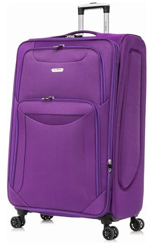FLYMAX 29 Large Super Lightweight 4 Wheel Suitcase Luggage Expandable with Wheels Purple