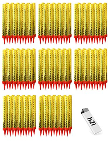 h2i Eissterne | 100 Stück | 60 Sek. Brenndauer | Eisfontäne, Sprühkerze, Wunderkerze - Highlight für Events, Party, Hochzeit, Geburtstag | Tischfeuerwerk & Deko für Flaschen & Torten | Kat F1