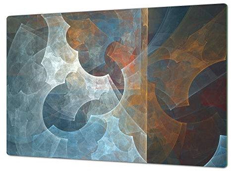 Unique Tempered Glass Kitchen Board – Cooktop Cover – Single: 80 x 52 cm; Double: 40 x 52 cm; Abstract Series DD14