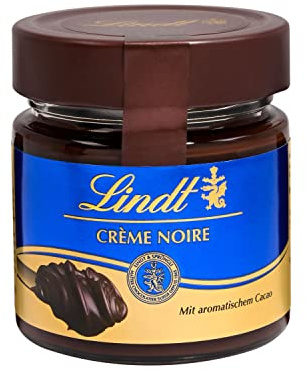 Lindt Schokolade - Brotaufstrich Crème Noir | 220 g | Feinherber Kakaocrème Brotaufstrich mit aromatischem Kakao im Glas | Schokoladen-Brotaufstrich| Schokoladengeschenk | dunkle Schokolade