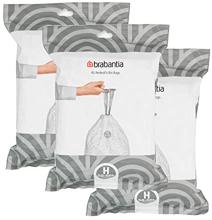 3 X Bin Liners, Size H, 50-60 L - 40 Bags (3 Pack)