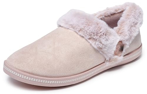 Skechers Damen Cozy Campfire-Fresh Toast Hausschuhe, Größe 38, Blush Mikrofaser-Kunstfell, 39.5 EU