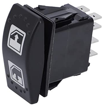 12/24V Auto Fensterschalter Schalterknopf, 8 Polig Fensterheberschalter Steuerschalter IP66 Wasserdichter Wippschalter Ein/aus Schalter Knopfschalter für Auto Boot KFZ, Van, Yacht